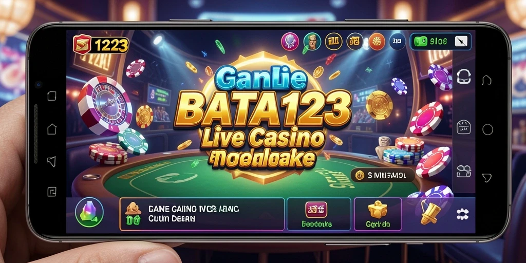 Screenshot BATA123 menampilkan dealer secara langsung dalam permainan kasino.