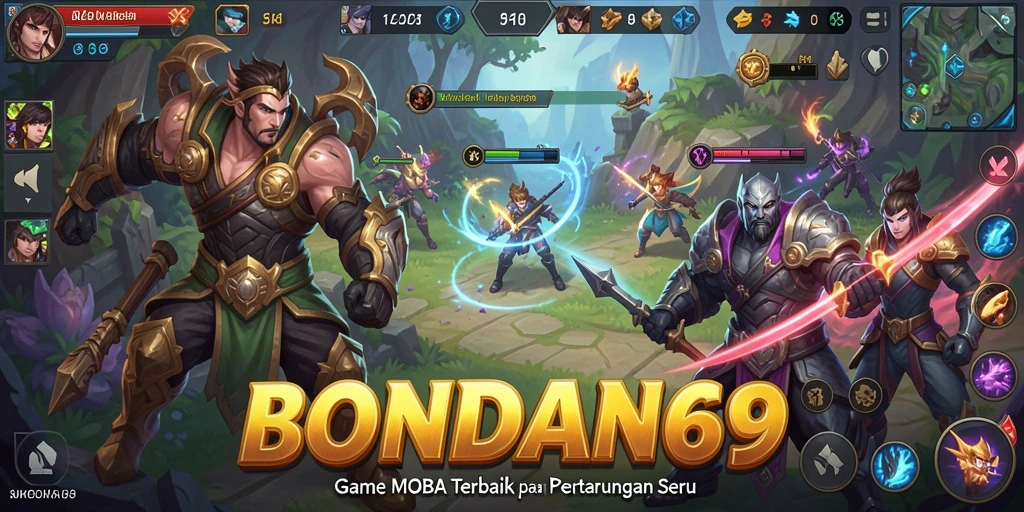 Tampilan seru gameplay BONDAN69 dalam arena MOBA.