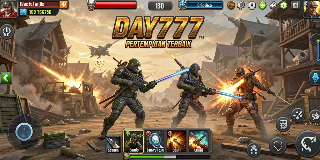 Screenshot GAMEPLAY DAY777 yang menyajikan aksi strategi pertempuran.
