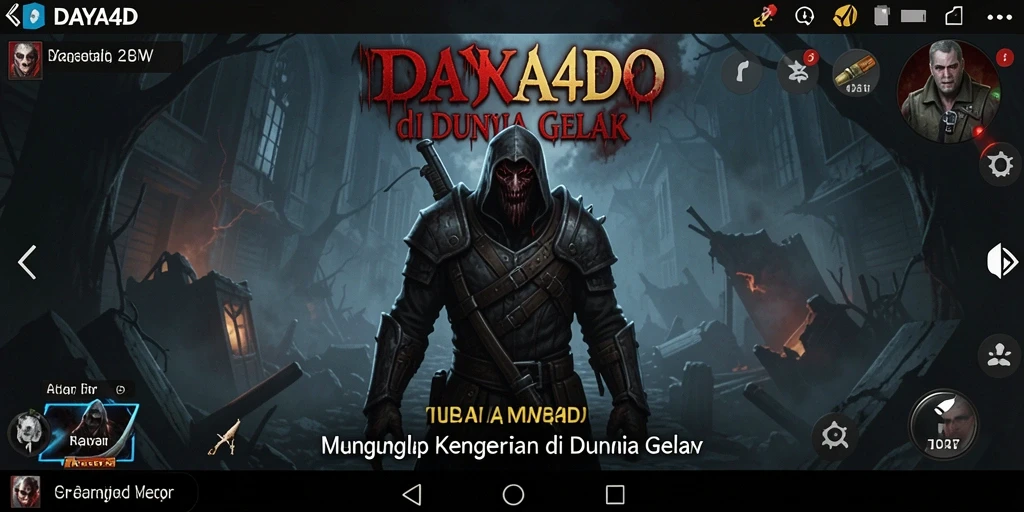 Tampilan gameplay menegangkan dari DAYA4D dengan suasana horor.