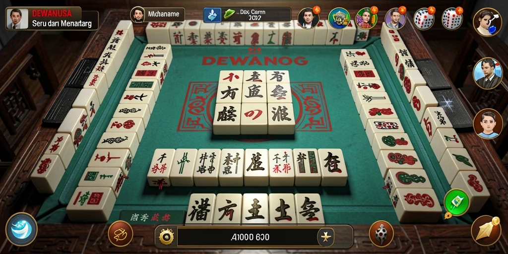 Tangkapan layar gameplay DEWANUSA menunjukkan aksi Mahjong yang seru dan menantang.