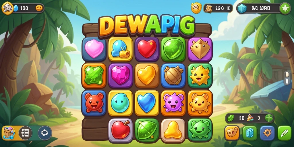 Tampilan gameplay DEWAPG yang penuh warna dan seru.