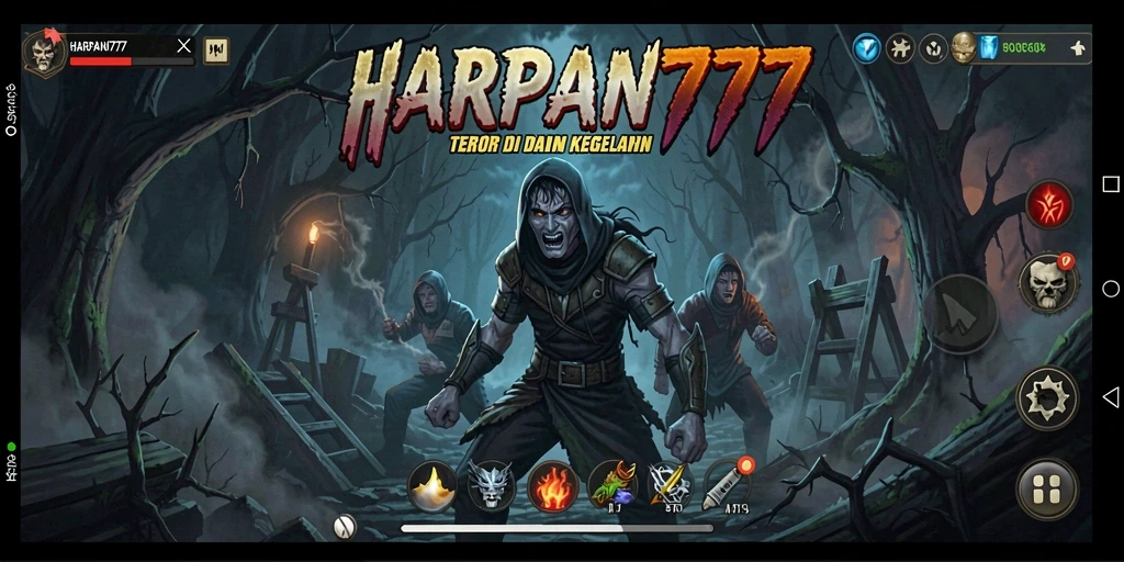Tangkapan layar menampilkan suasana mencekam dalam gameplay HARAPAN777.