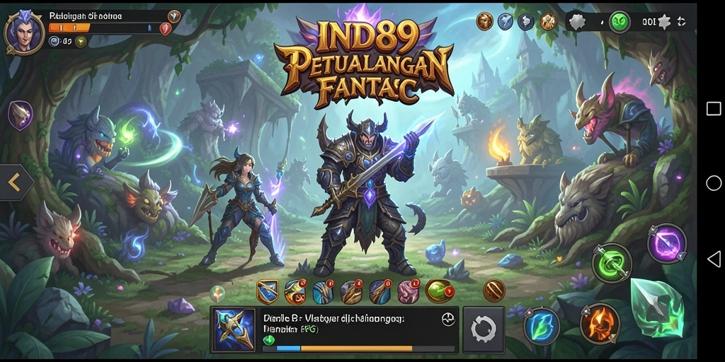 Screenshot gameplay IND89 yang menunjukkan pertarungan seru dan karakter unik.