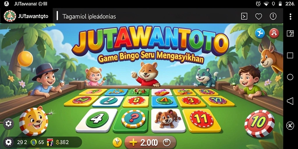 Tampilan gameplay seru dalam JUTAWANTOTO yang penuh warna.