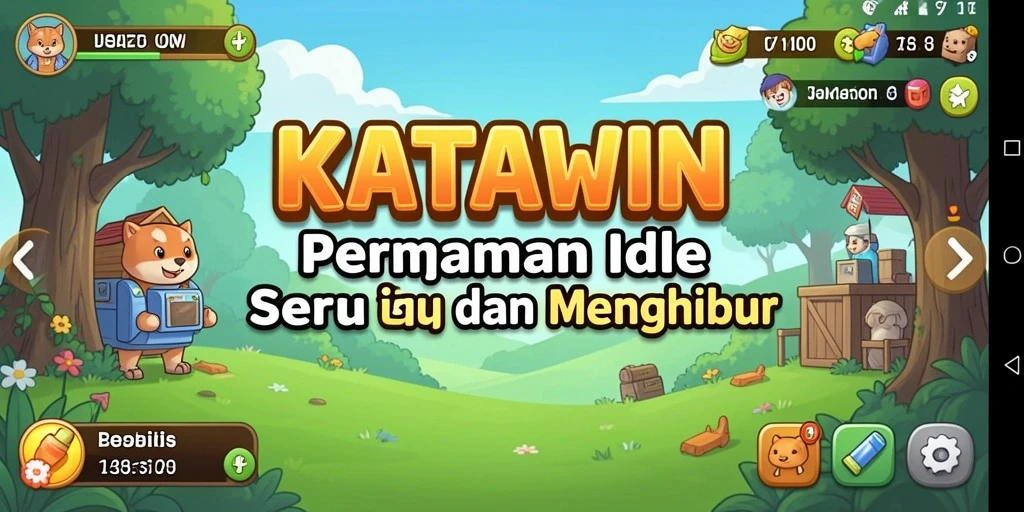 Screenshot KATAWIN menampilkan aktivitas gameplay Idle yang seru.