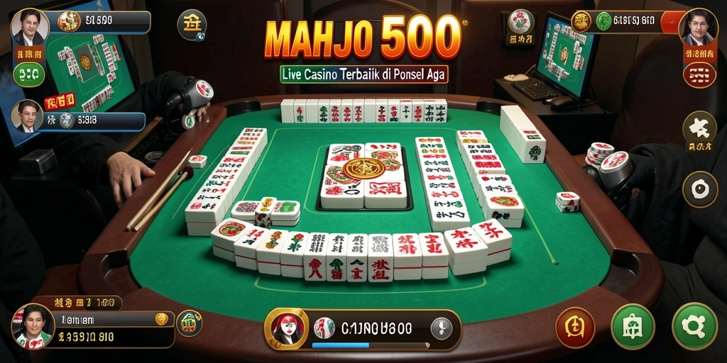 Tampilan permainan mahjong Live Casino yang seru dan interaktif.