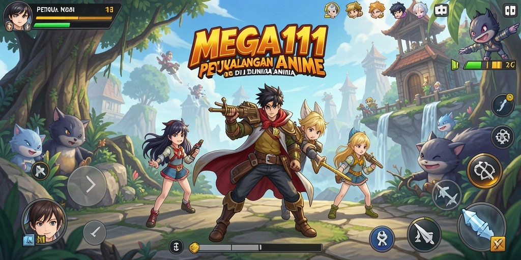 Tampilan gameplay <strong>MEGA111</strong> yang penuh warna dan dinamis.