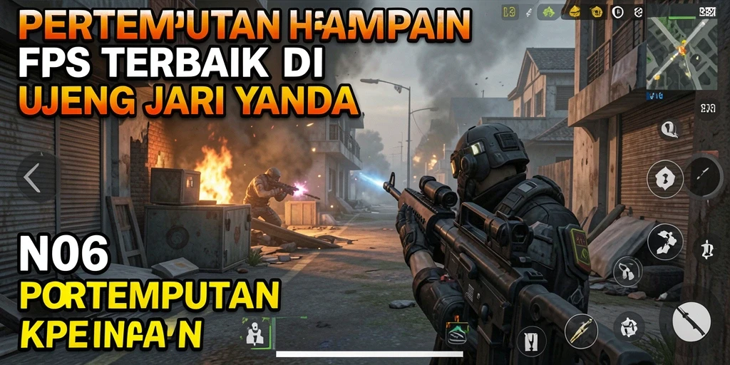 Tampilan intens dari gameplay FPS N06 yang mendebarkan.
