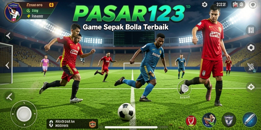 Tangkapan layar PASAR123 menunjukkan aksi mendebarkan di lapangan sepak bola.