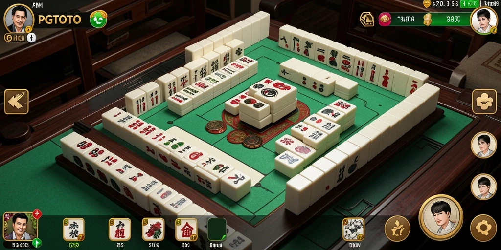 Screenshot PGTOTO menampilkan gameplay Mahjong yang mendebarkan.