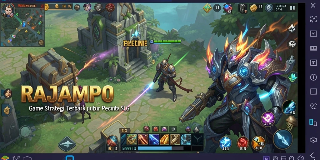 Gameplay strategis seru dalam RAJAMPO yang penuh tantangan.