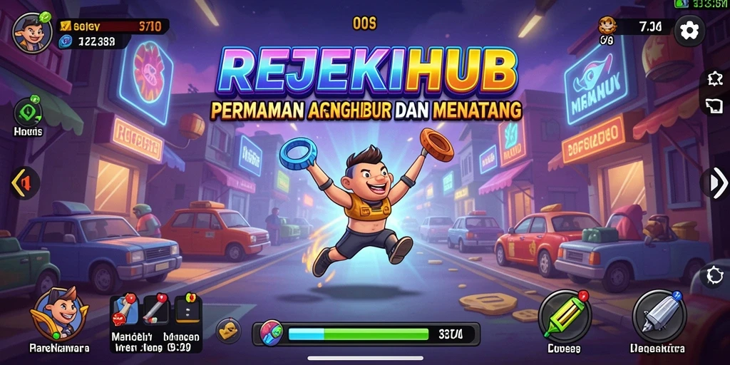 Tangkapan layar gameplay REJEKIHUB menampilkan aksi seru dan level yang menantang.