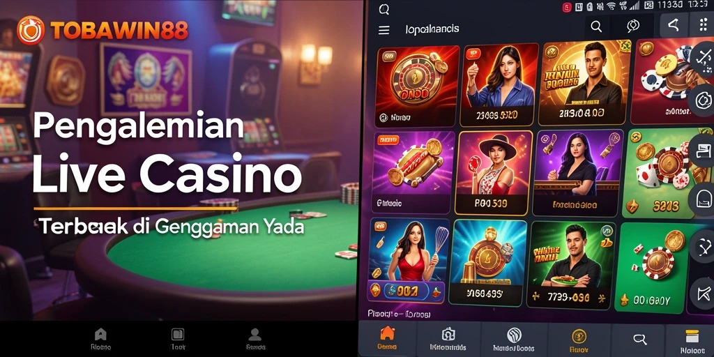 Tampilan permainan Live Casino TOBAWIN88 yang menakjubkan dan interaktif.
