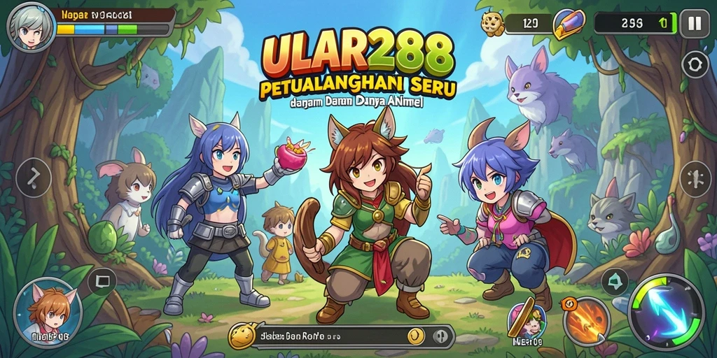 Tangkapan layar gameplay ULAR288 yang menampilkan karakter anime favorit.